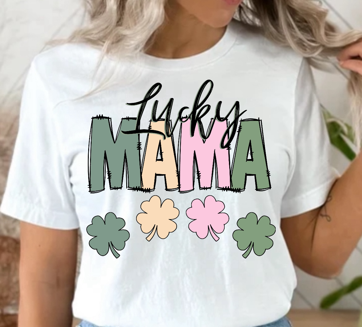 Lucky Mama Clover Ready To Press DTF Print