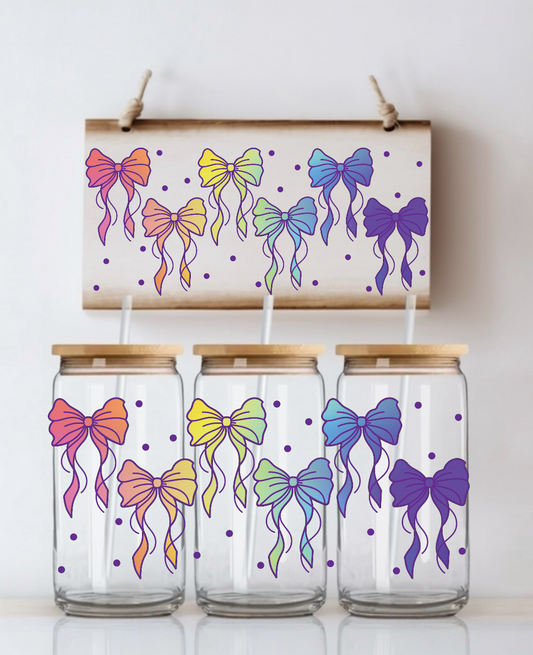 P4 Flowy Rainbow Bows UV DTF Wrap