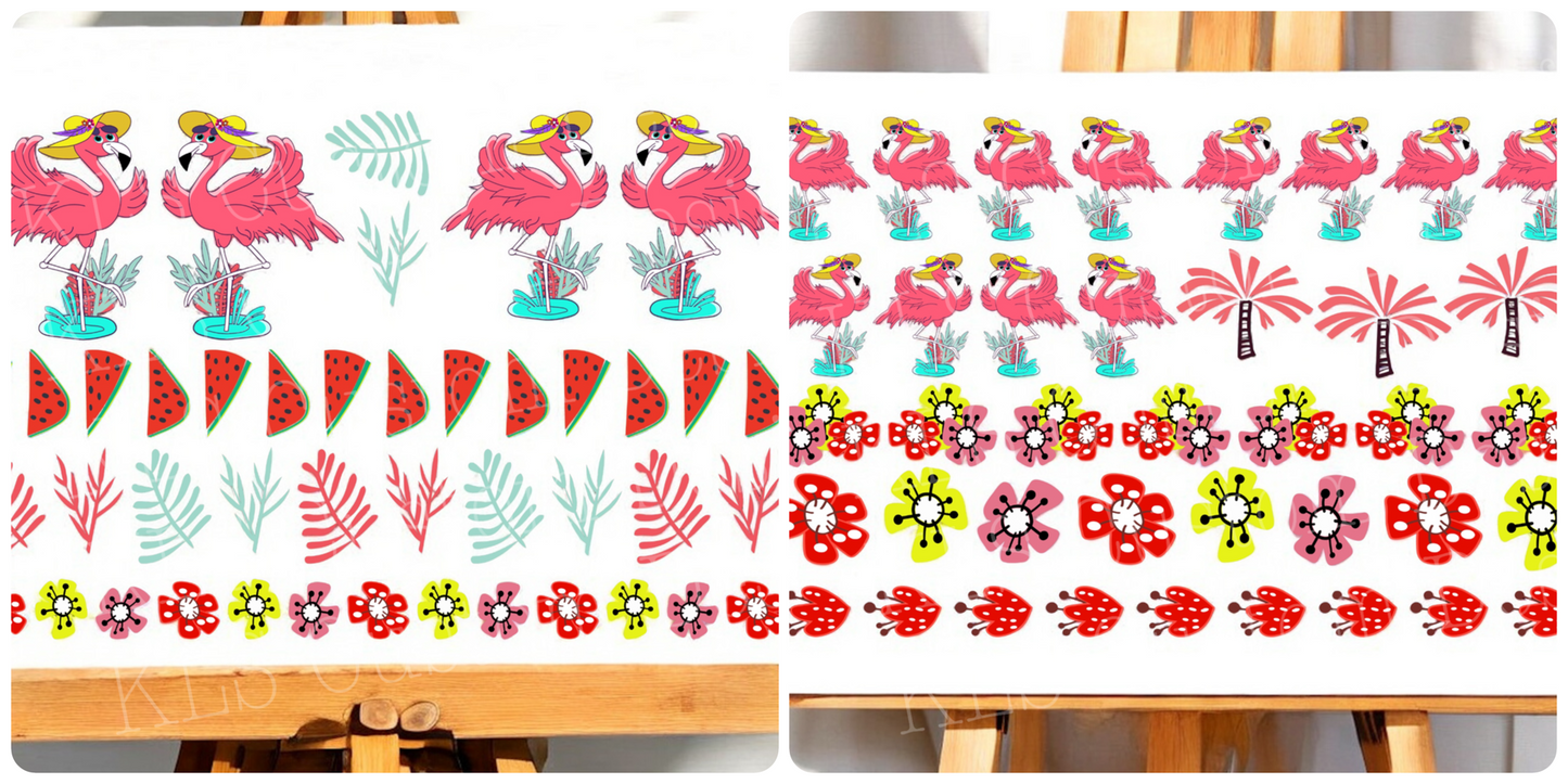 21B Flamingo Summer Clip Sheet - This sheet is intended to be cut up and placed using your own creative style.