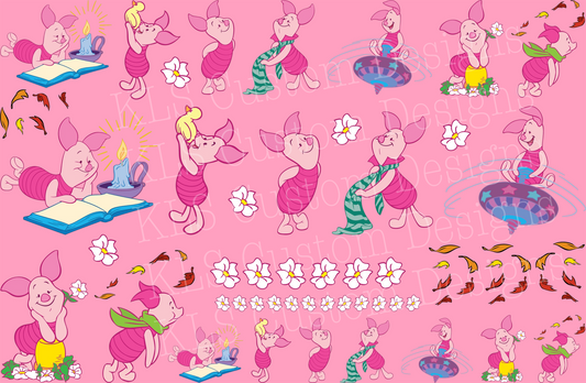 21G This little Piggy- This delicate sheet is intended to be cut up and placed using your own creative style.