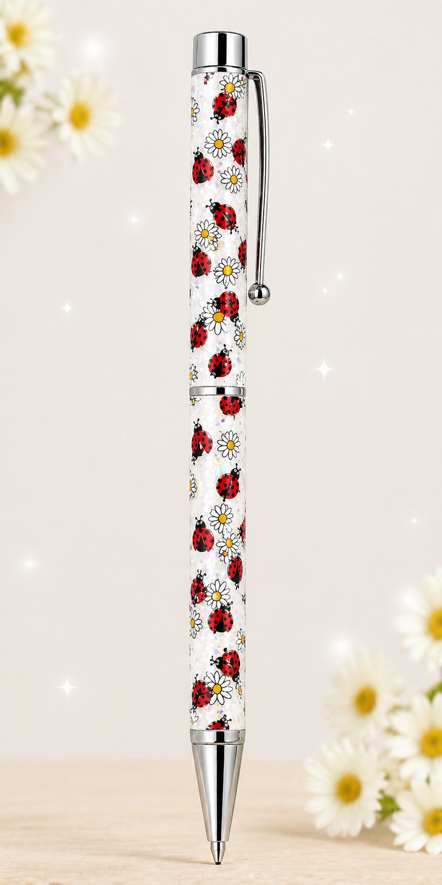 5R Ladybug Daisies UV DTF Pen Wrap