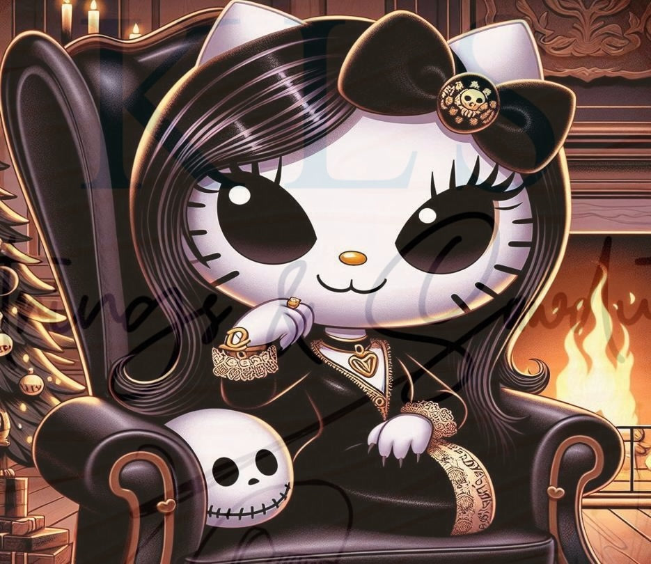 Skeleton Kitty 20 Oz Skinny Permanent Vinyl