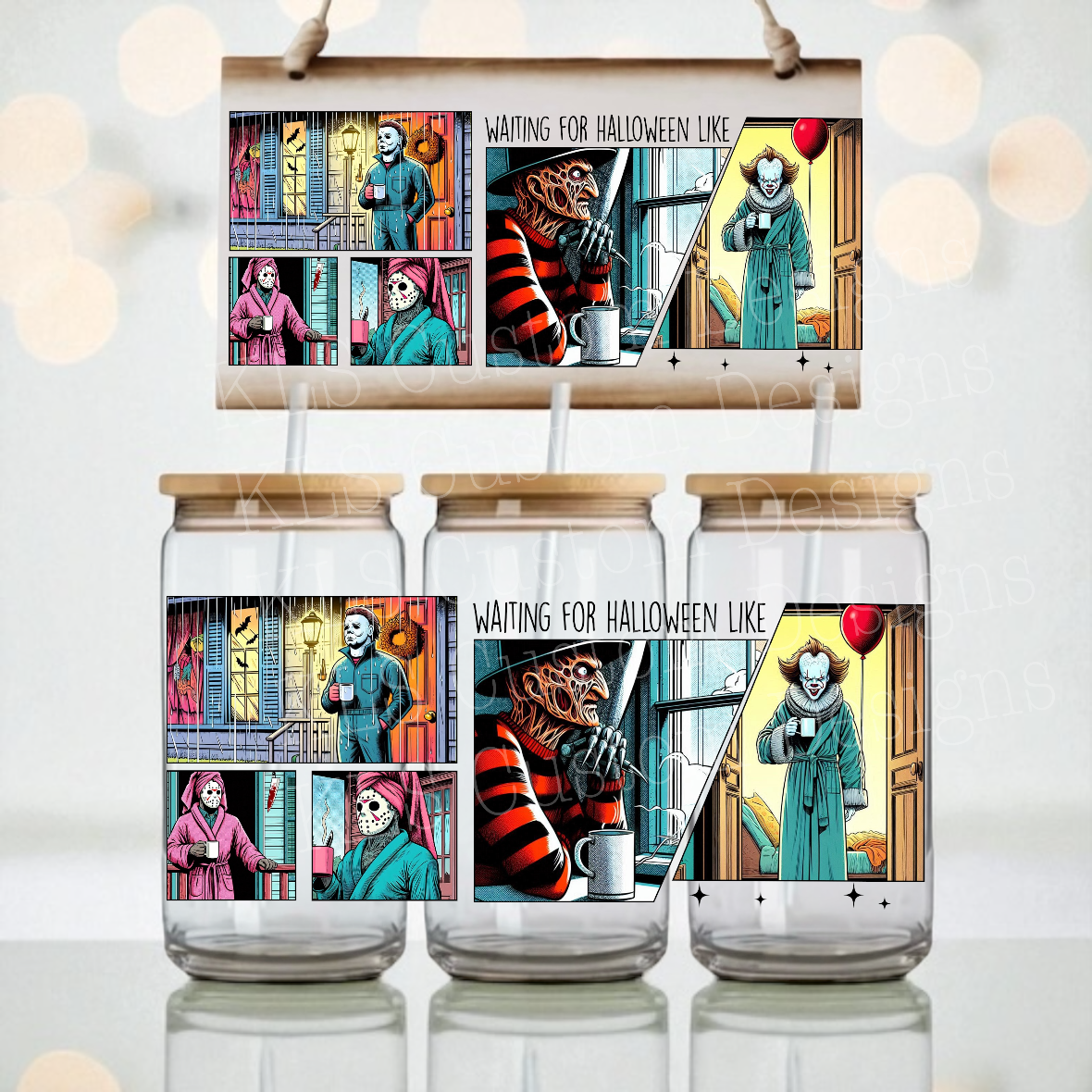 Y2 Waiting For Halloween Horror UV DTF Wrap
