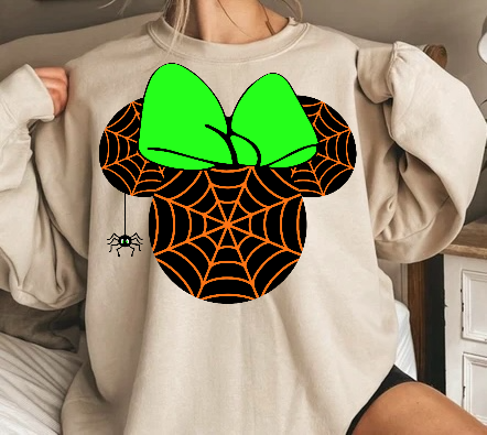 Halloween Mouse Bow Ready To Press DTF Print