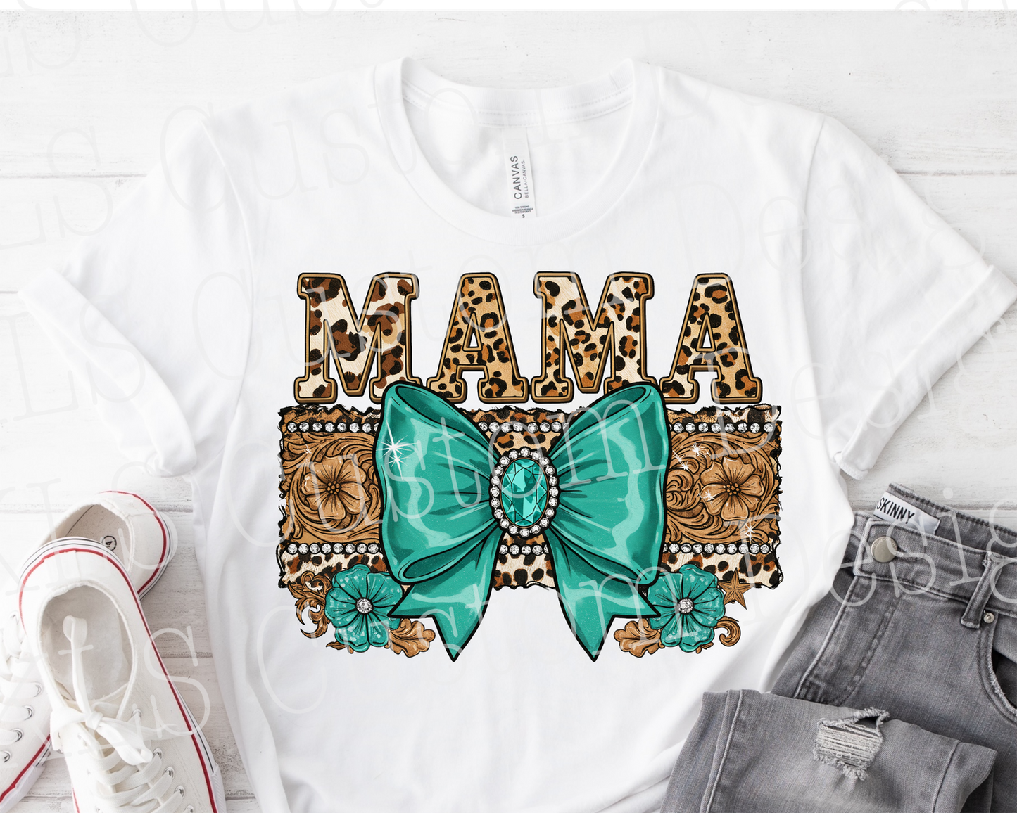 Mama Western Bow Ready To Press DTF Print