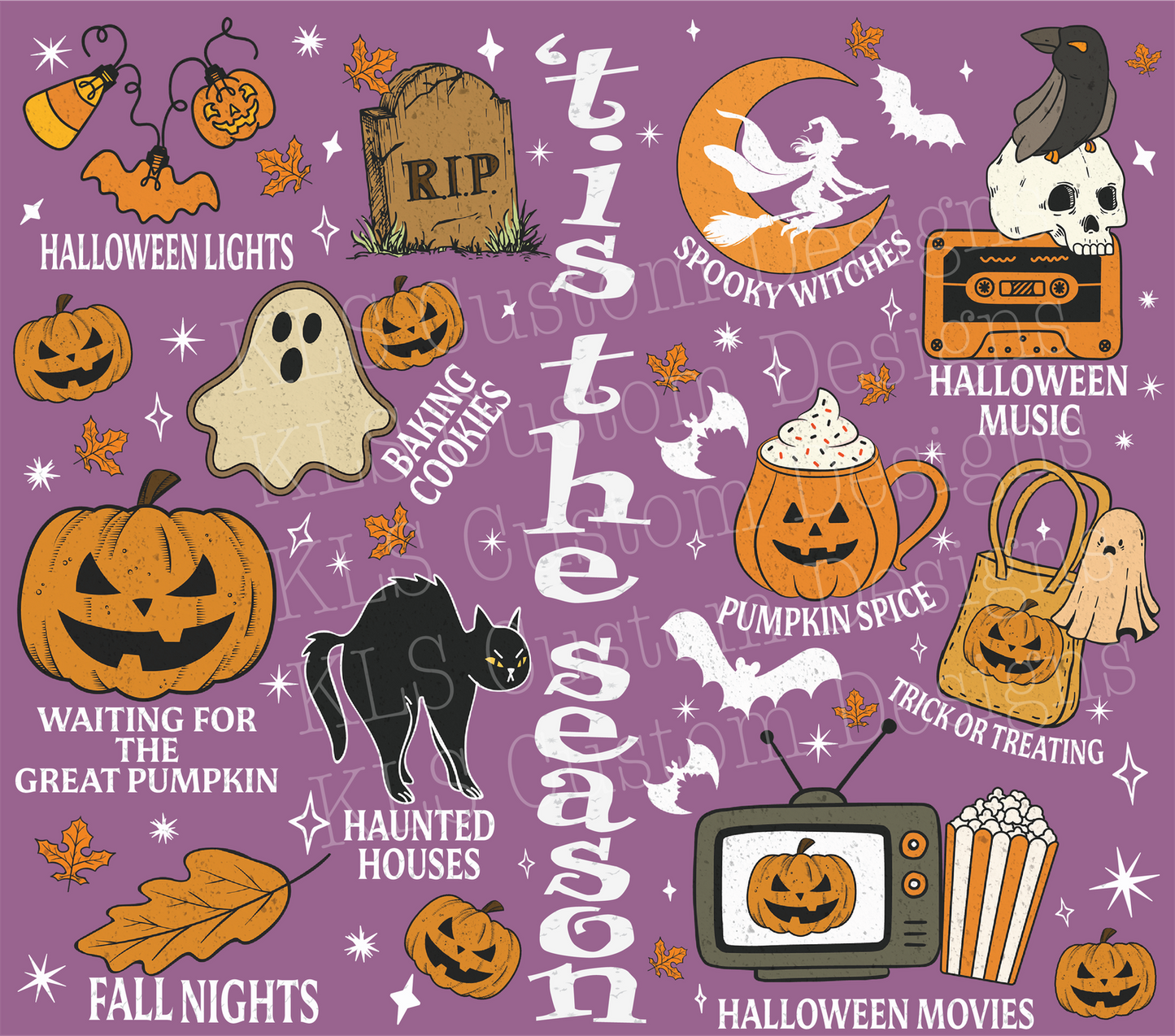 Tis The Season Halloween 20 Oz Skinny Permanent Vinyl