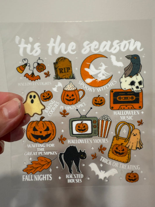 15B Tis The Season Halloween 4” Tall UV DTF Decal