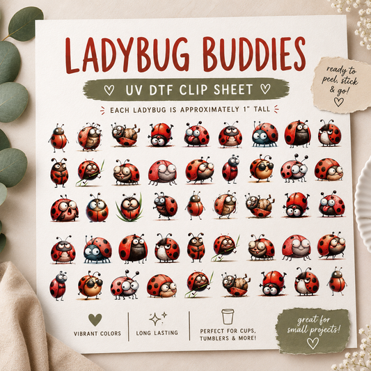 Funny Ladybugs Clip Sheet - this sheet is intended to be cut up and placed using your own creative style.