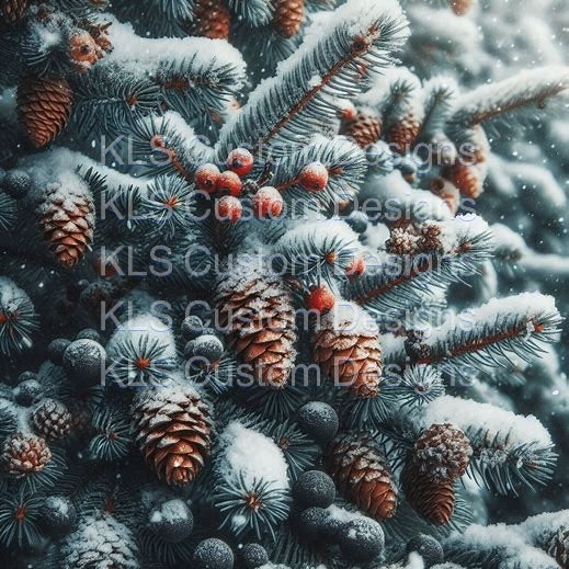 Winter Pine Tree Berry 20 Oz Skinny Permanent Vinyl