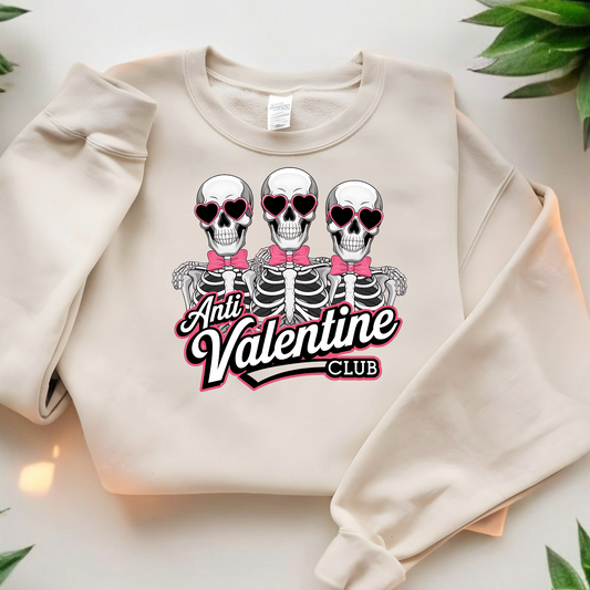 Anti Valentine Club Skeletons Ready To Press DTF Print