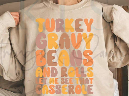 Turkey Gravy Beans Casserole Ready to Press DTF Print